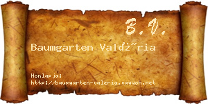 Baumgarten Valéria névjegykártya